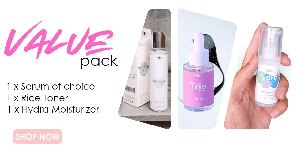Value Bundle - Rice toner Niacinamide 2% & Hydra Moisturizer (Serum of choice)