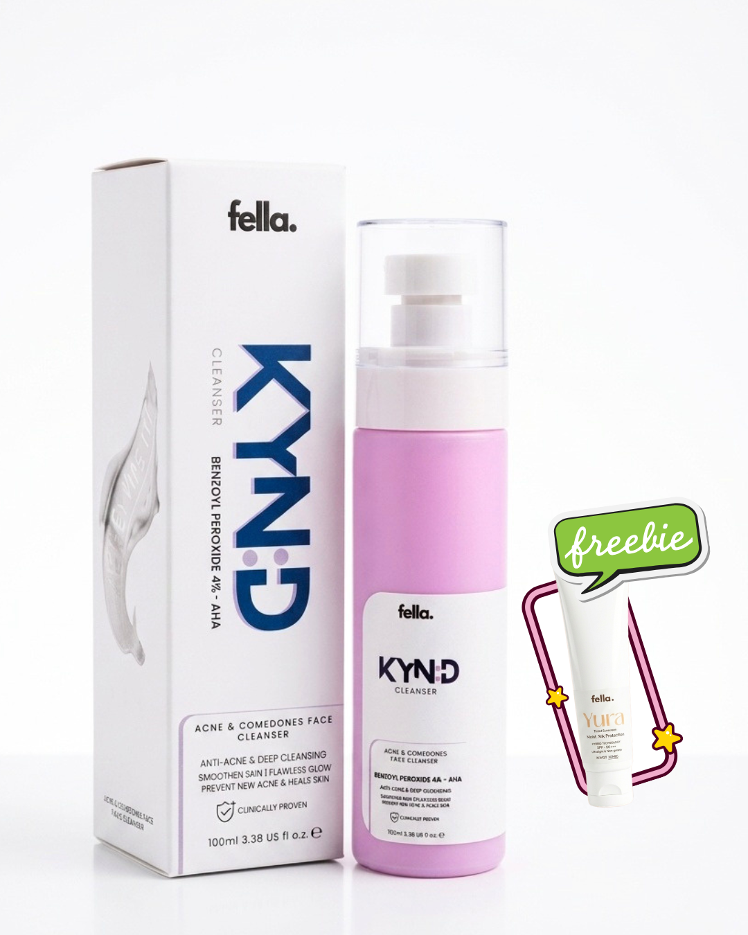 KYND - BENZOYL PEROXIDE 4% - AHA Acne & Comedones Cleanser