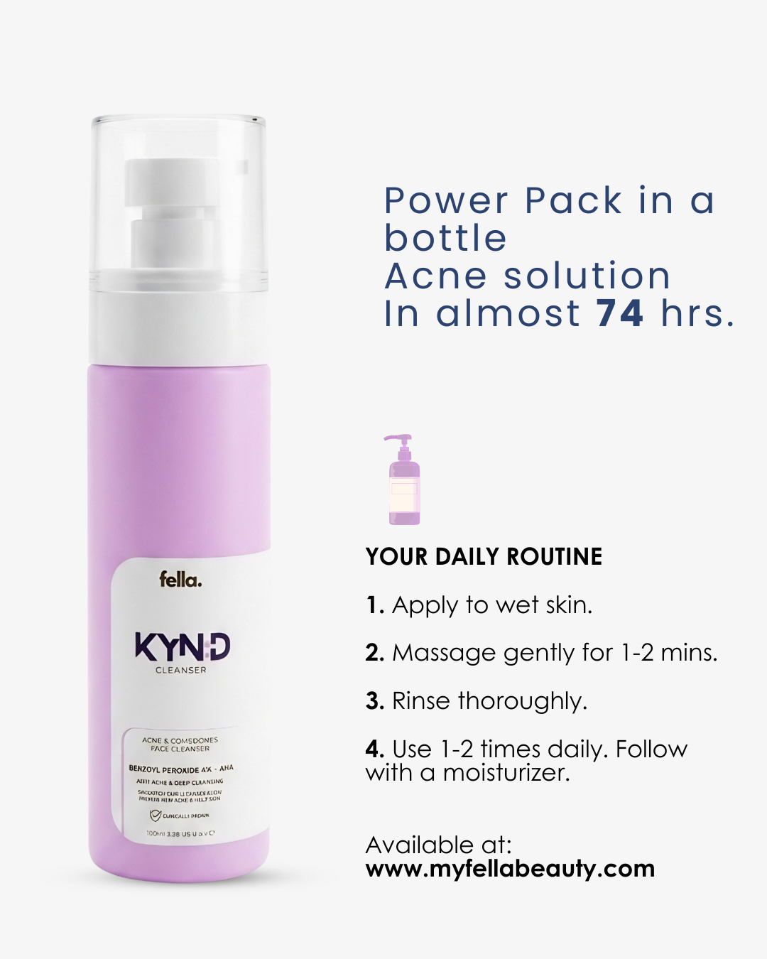KYND - BENZOYL PEROXIDE 4% - AHA Acne & Comedones Cleanser